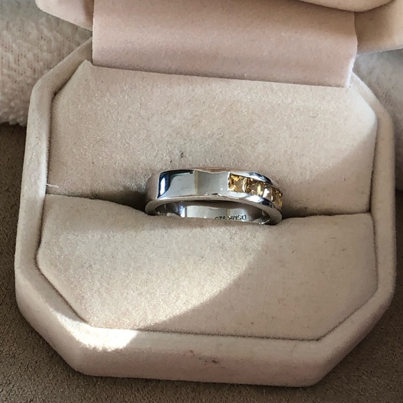 Sterling Silver Channel Set Citrine Band Ring - Picture 6 of 7